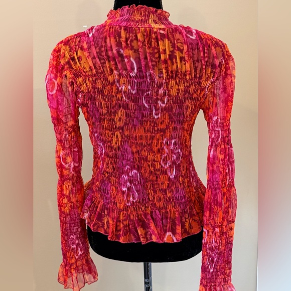 Women’s FREE PEOPLE Hello There floral long sleeve top- Size medium - Picture 4 of 8